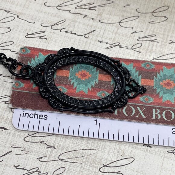 Silver Blk Red Gothic Crow Raven Rose Skull Wedding Party Jewelry necklace Cameo - Picture 8 of 13